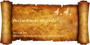 Aulenbach Anikó névjegykártya
